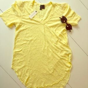 Textured Anthropologie T-shirt in Yellow